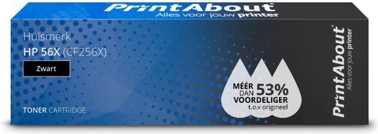 PrintAbout Huismerk HP 56X (CF256X) Toner Zwart | 15.000 pagina's | Compatibel