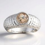 Cavill - Moderne Ring 925 Sterling Zilver Platina Geplateerd - 0,71 ct Braziliaanse Morganiet Roze Edelsteen - Elegante Damesring