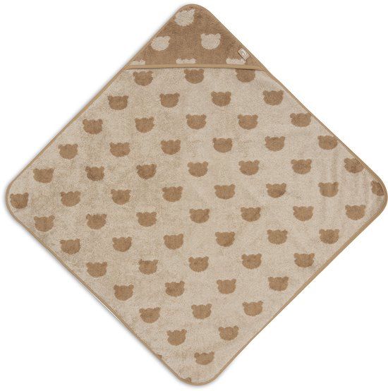 Jollein Badcape Baby - Jersey / Badstof - 75x75 cm - Jacquard - Teddy Bear
