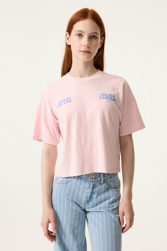 Garcia Meisjes Print T-shirt Roze Korte mouw