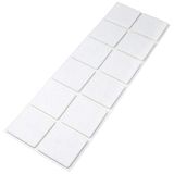 Adsamm® 12 x Zelfklevende Viltglijders Wit 40x40 mm Vierkant 3,5 mm Dik