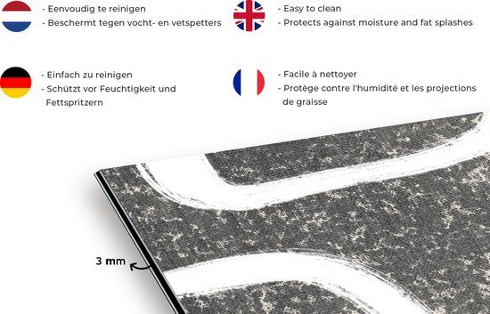 KitchenYeah Spatscherm keuken 120x80 cm - Kookplaat achterwand Abstract - Aluminium