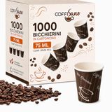 COFFISANO Wegwerpkoffiebekers van papier, 75 ml, 1000 stuks