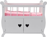 Bandits & Angels Houten Poppenbedje Sweetheart met Kastje Wit - Poppenbed voor Poppen tot 46 cm - Inclusief Dekentje