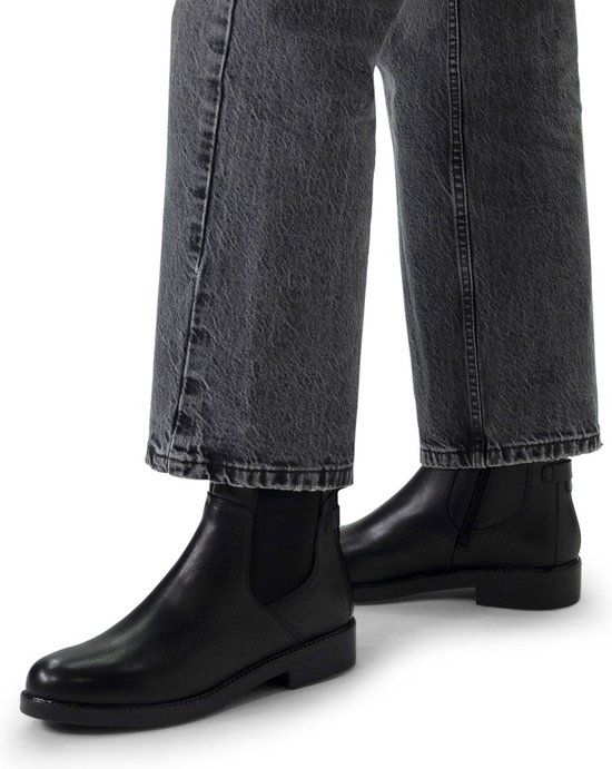 No Stress - Dames - Zwarte leren chelsea boots - Maat 42