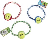 Pet Bol Speeltouw & Bal 19cm Groen/Blauw/Rood