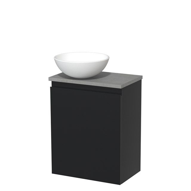 Maxaro Modulo Toiletmeubel 41 cm Mat Zwart - Lichtgrijs Beton