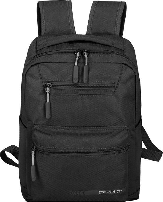 Travelite Kick Off Rugzak - Compact 17L - Black - 17 inch Laptop Compartment