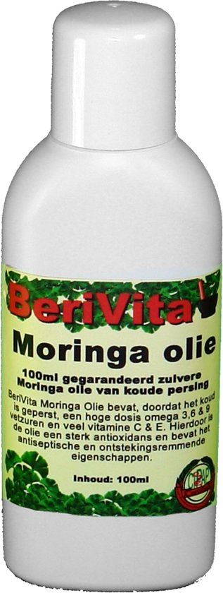 Berivita Moringa Olie Puur & Koudgeperst 100ml Huid & Haar 100% natuurlijk krachtig & puur