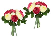Kunstboeket van ranonkels, boeket, kunstboeket, zijden bloemen, boeket, bloemenboeket, bloemstukken, bloemenstruik, ranonkels, kunstbloemen, boeketten, kunstbloemen, bruiloft, roze/wit