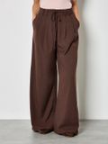 Apricot Wijdvallende broek met trekkoord en plooidetails - Bruin