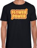 Bellatio Decorations Hippie T-shirt voor Heren - Flower Power - Vintage - Zwart - Jaren 60 Themafeest - Maat L