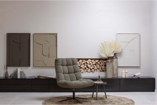 WOOOD Job Draaifauteuil - Teddy - Groen