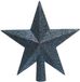 Decoris Kerstboom piek - Ster vorm - Donkerblauw - Glitter - 19 cm - Kunststof