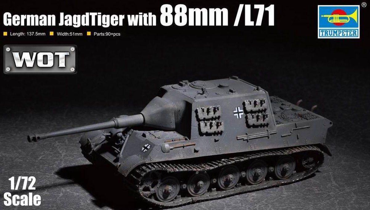 Trumpeter German JagdTiger with 88mm PAK/L71 - Plastic Model Kit - 9580208071664