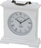 Deco by Boltze Tafelklok St James - antiek wit - B21 x H23 cm - glas/hout