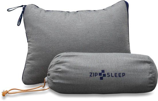 Zipsleep Hoofdkussen Travel - Aanpasbaar Reiskussen - 30x40 cm - vulling van traagschuim (memoryfoam) - verstelbaar met ritsen - optimaal reisformaat van 30x40cm - reiskussen inclusief handige bewaartas