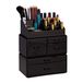 Relaxdays make up organizer, met 21 vakken, 5 lades voor lippenstift, nagellak, acryl, opbergsysteem, zwart