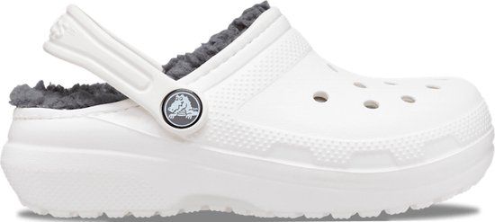 Crocs Classic Lined Clog K - Kinderen - Wit/Grijs - Maat 36/37 - Unisex
