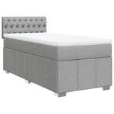 vidaXL Boxspringbed met matras, stof, lichtgrijs, 100x200 cm