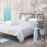 DESIGNERS GUILD Astor dekbedovertrek katoenperkal nachtblauw/turquoise 140 x 200 cm