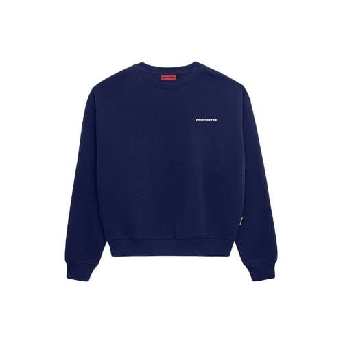 Prohibited Prohibited sweater met backprint donkerblauw