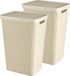 Curver Jute panier à linge avec couvercle 58L - 2 pièces - Blanc cassé