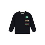 Stains&Stories rechtvallende sweater met print - marineblauw