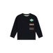 Stains&Stories rechtvallende sweater met print - marineblauw