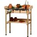 dobar® Planttafel met 3 laden en plank - bloementafel van massief hout met beschermkappen - tuintafel outdoor met verzinkt werkblad - 78 x 38 x 88 cm - natuur