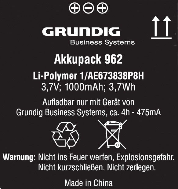 Grundig GCM9620 - Dictafoonaccessoire - Zwart