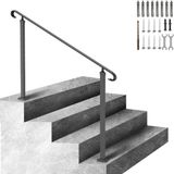 Merkloos / Sans marque Wan GmbH Buiten Trapleuning - Steunleuning Tuin - Veiligheid Treden - Verstelbare Hoogte Hoek - 140 x 97 cm - Zwart