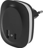 Ledvance LUNETTA EDGE plug-in nachtlamp, Zwart, 0,35W, 10lm, Warm wit licht, Met sensor