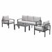 Garden Impressions Springs aluminium loungeset - carbon black - desert sand