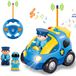 Voiture radiocommandée - Pour tout-petits dès 18 mois - Avec musique et éclairage - Deux boutons sur la télécommande