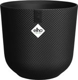 Elho Jazz Rond 30 Pot de fleurs d'intérieur - Décoration d'intérieur en plastique 100% recyclé - Ø 29.5 x H 27.5 cm - Noir vie