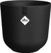 Elho Jazz Rond 30 Pot de fleurs d'intérieur - Décoration d'intérieur en plastique 100% recyclé - Ø 29.5 x H 27.5 cm - Noir vie