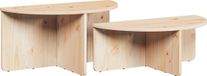 vidaXL Salontafel, 2 stuks, naturel, 79 x 39,5 x 40 cm, massief grenenhout