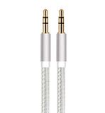 Kabel Huawei Kabel jack/metaal voor Huawei P Smart 2019 Smartphone auto muziek audio dual jack plug 3,5 mm universeel (zilver)