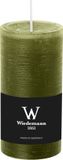 Wiedemann Bougie cylindrique/bougie pilier - vert olive - 6 x 12 cm - 42 heures de combustion