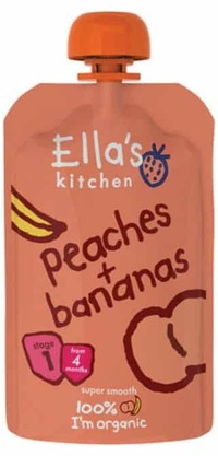 ella's kitchen Peaches & bananas 4 maand knijpzak 120G
