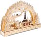 BRUBAKER Sternsinger 3D-lichtboog, led-lichtboog, ledverlichting met batterij en kabel, naturel hout, 27 x 40 x 7,5 cm, handbeschilderde figuren, kerstdecoratie voor tafel en raam