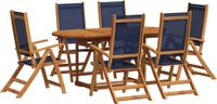 vidaXL - 7-delige - Tuinset - massief - acaciahout - en - textileen