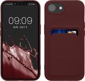kwmobile telefoonhoesje geschikt voor Apple iPhone 17e / iPhone 16e - Hoesje met pasjeshouder - TPU case in wijnrood