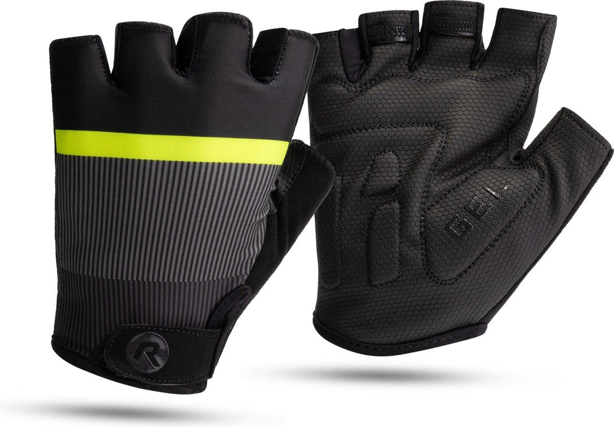 Rogelli Hero II - Fietshandschoenen - Heren - XL - Geel/Grijs/Zwart