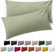 Blumtal Kussensloop Microvezel Kussenhoes 40 x 60 cm - Licht Olijfgroen - Met Rits - Set van 2