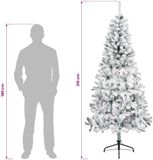 vidaXL Sapin de Noël artificiel 210 cm PVC et acier Vert et Blanc