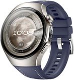 By Qubix Qubix - Hybride leer & siliconen band 'True Fit' - Donkerblauw - geschikt voor Huawei Watch 5 - 46mm