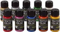 Merkloos Textielverf - 10 kleuren - 10x 50 ml - metallic / parelmoer verf - op waterbasis