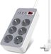 Multiprise avec interrupteur - 10 prises françaises avec 5 V/2 A - Multiprise - Rapide - PD12 W - 1050 J